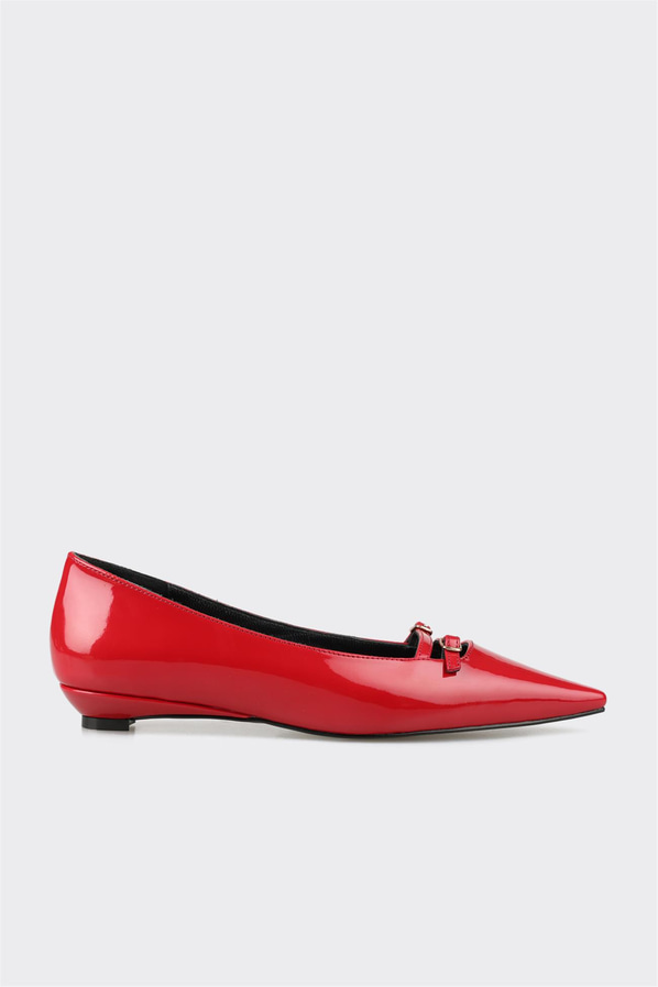 Kırmızı kadın babet, günlük kullanım için - Elle Shoes