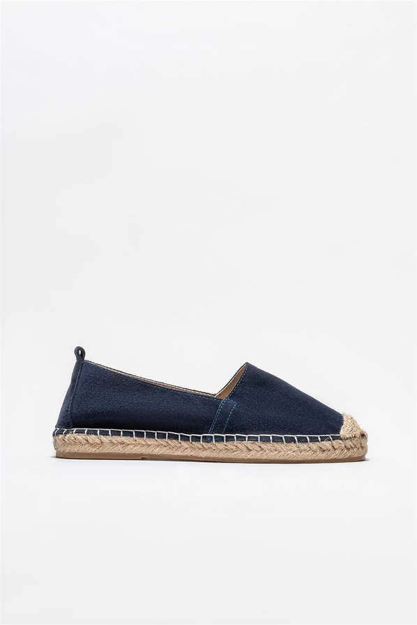 Lacivert deri erkek espadril - Elle Shoes