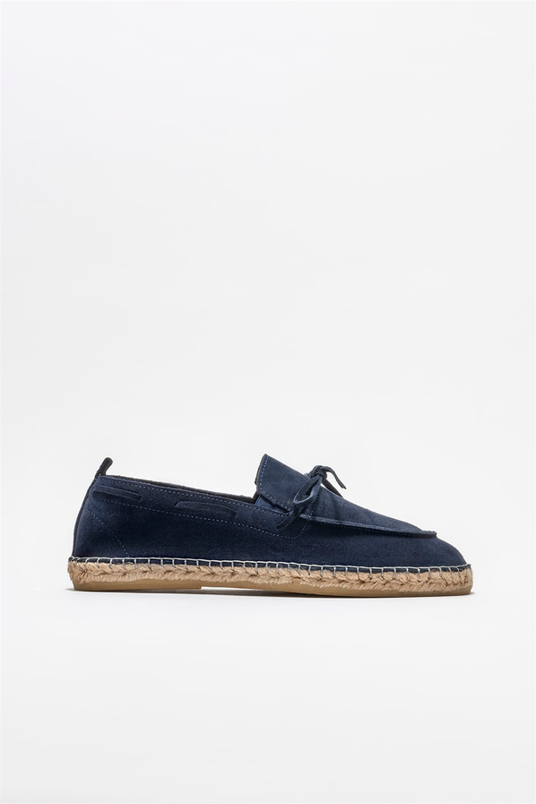 Lacivert deri erkek espadril - Elle Shoes