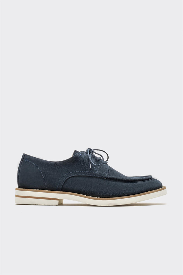 Lacivert deri erkek günlük ayakkabı, günlük kullanım için - Elle Shoes