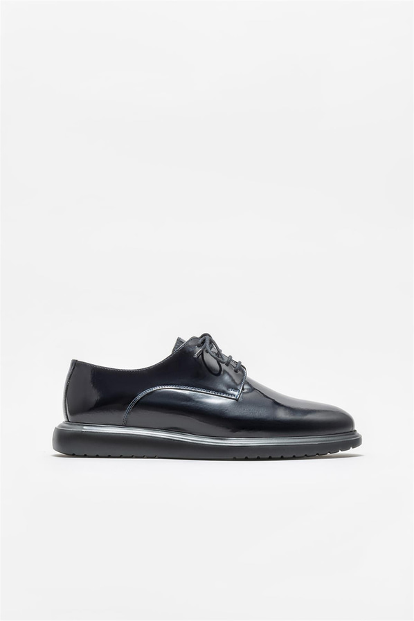 Lacivert deri erkek günlük ayakkabı, günlük kullanım için - Elle Shoes