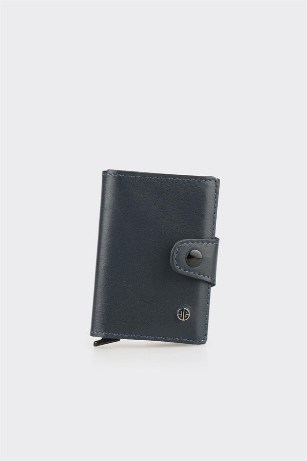 Lacivert Deri Erkek Kartlık