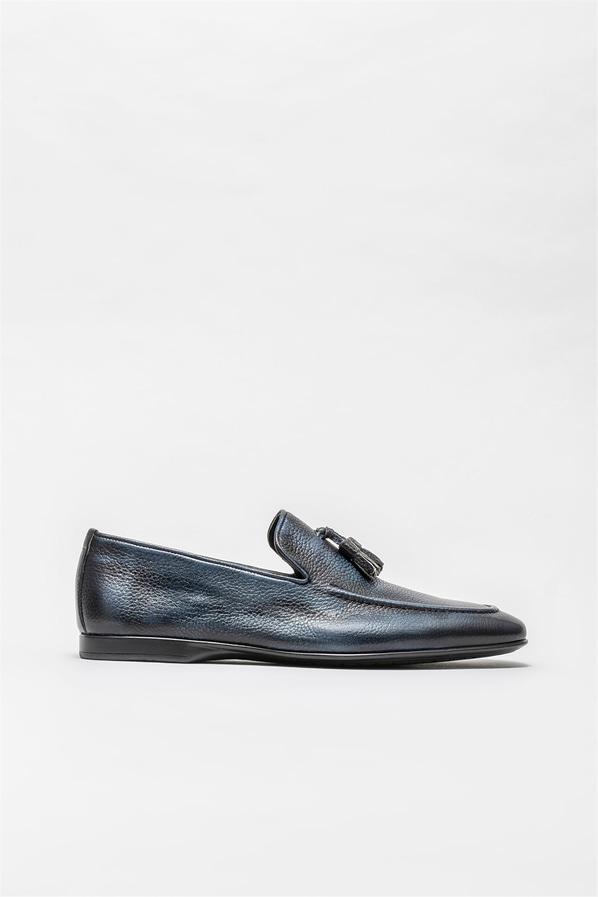 Lacivert Deri Erkek Loafer
