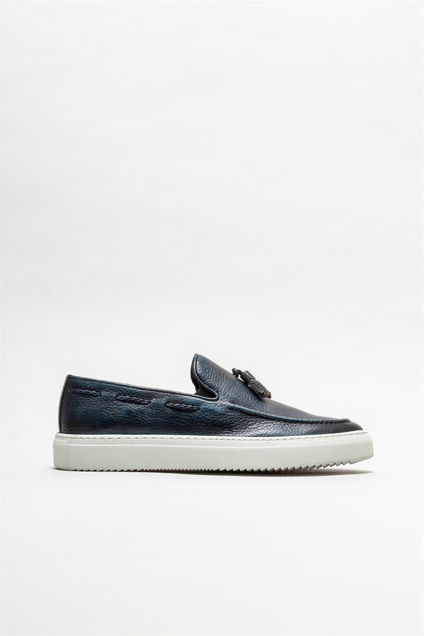 Lacivert Deri Erkek Loafer