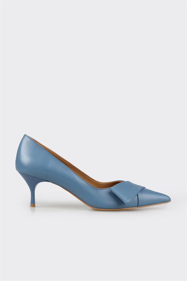 Lacivert deri kadın stiletto - Elle Shoes