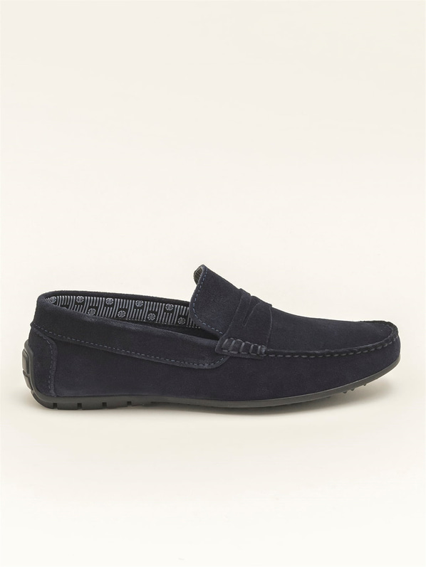 Lacivert Hakiki Deri Erkek Loafer