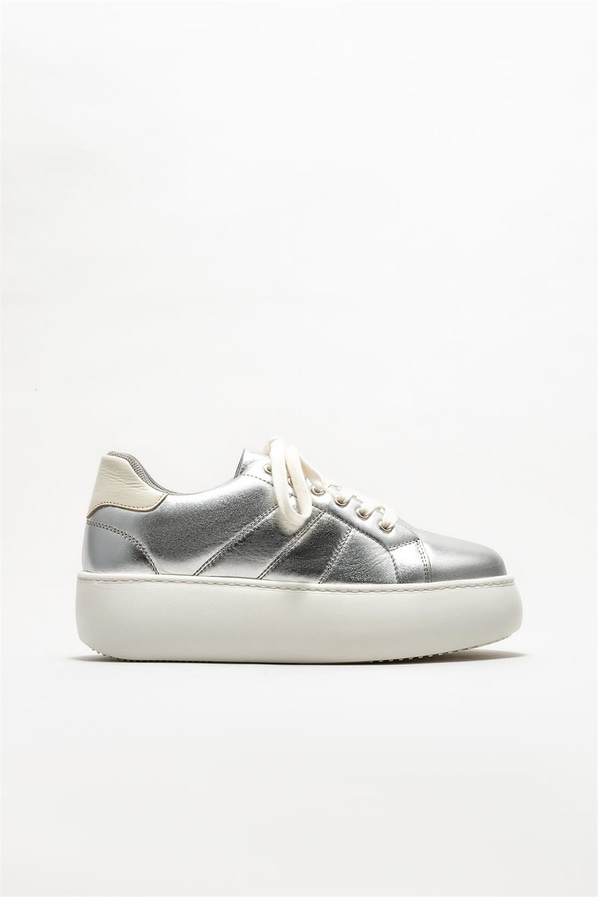 Lame deri kadın sneaker - Elle Shoes