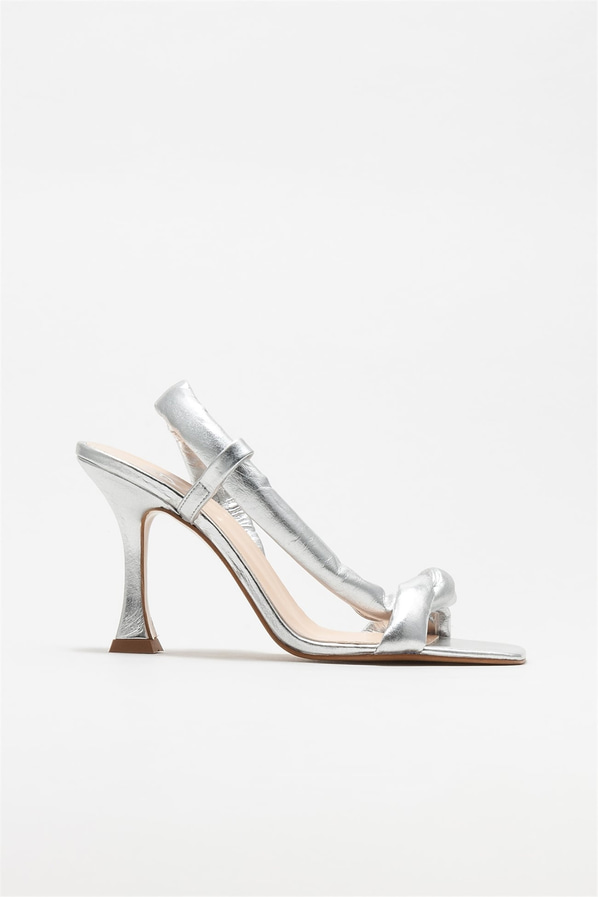 Lame deri topuklu kadın sandalet - Elle Shoes