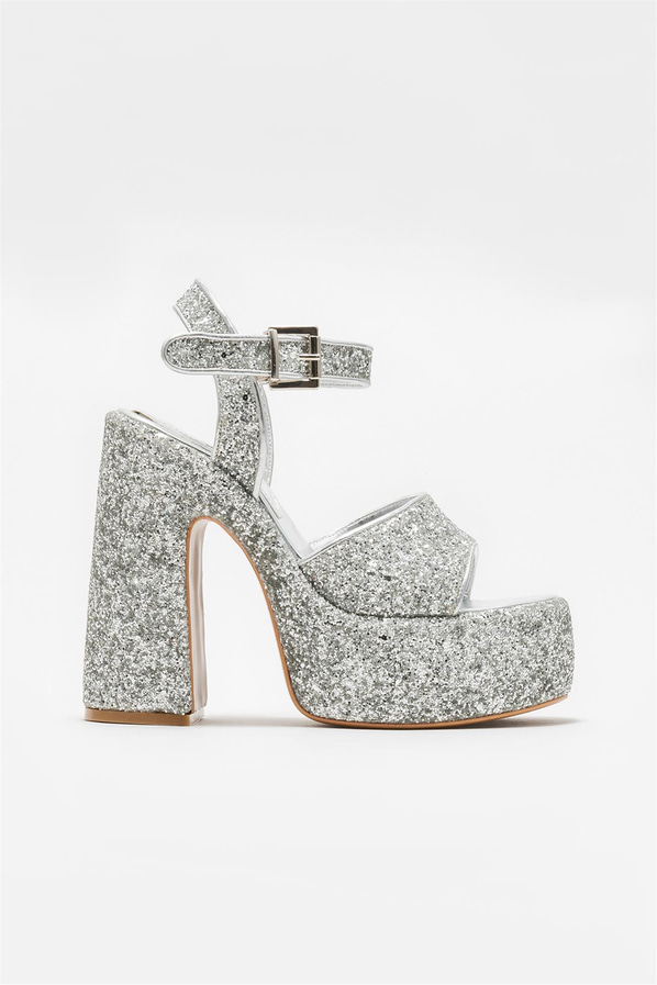 Lame topuklu kadın sandalet - Elle Shoes