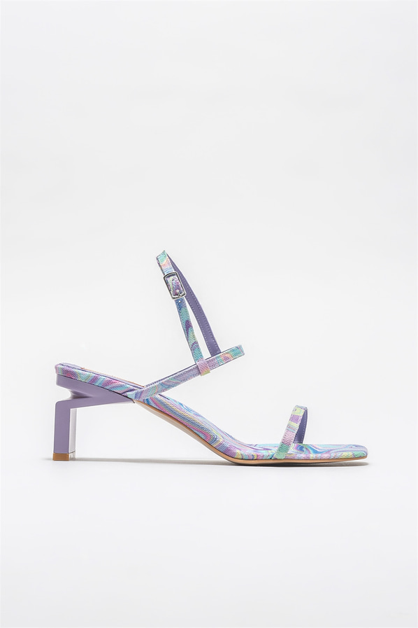 Lila topuklu kadın sandalet - Elle Shoes