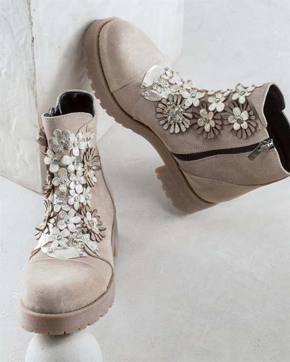 Bej kadın bot - Elle Shoes