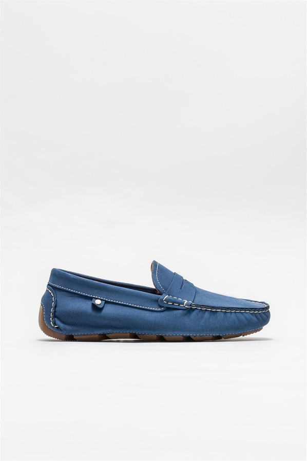 Mavi deri erkek günlük ayakkabı, günlük kullanım için - Elle Shoes