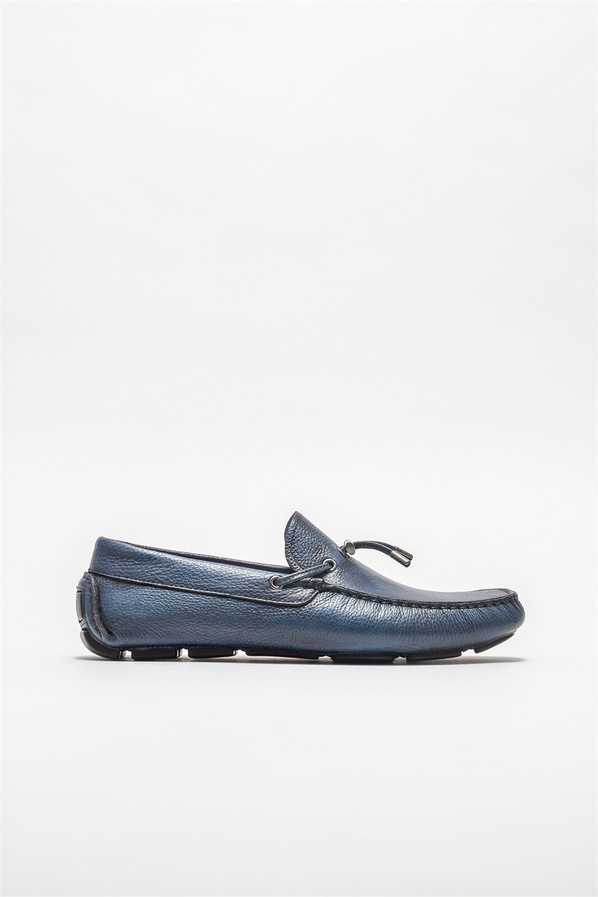 Mavi deri erkek günlük ayakkabı, günlük kullanım için - Elle Shoes
