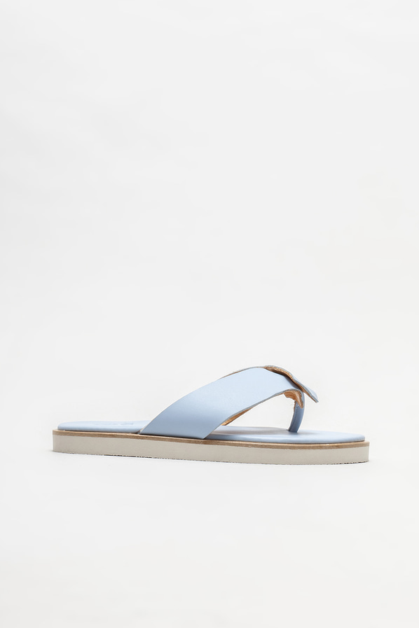 Mavi deri kadın terlik - Elle Shoes
