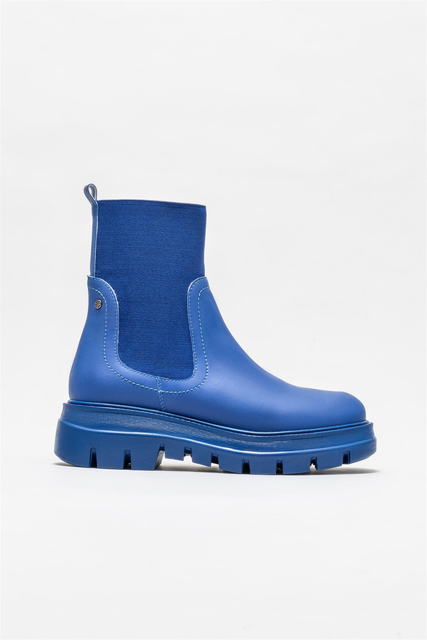 Mavi düz kadın bot, günlük kullanım için - Elle Shoes