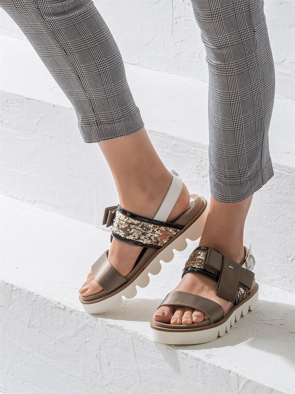 Kahve kadın sandalet - Elle Shoes