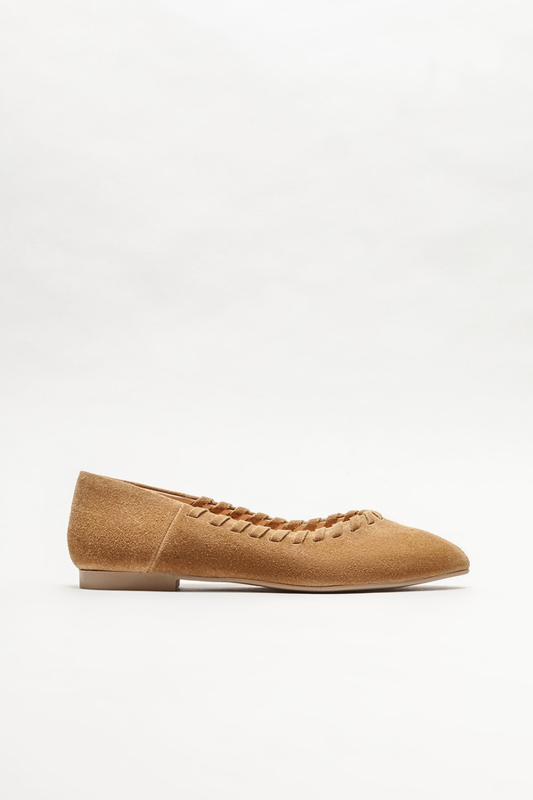Naturel deri kadın babet - Elle Shoes