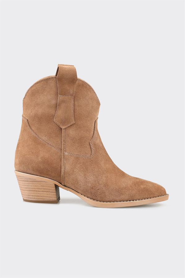Naturel deri kadın bot - Elle Shoes