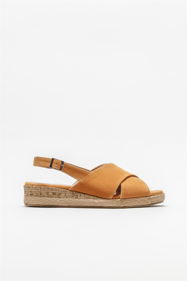 Naturel deri kadın espadril - Elle Shoes