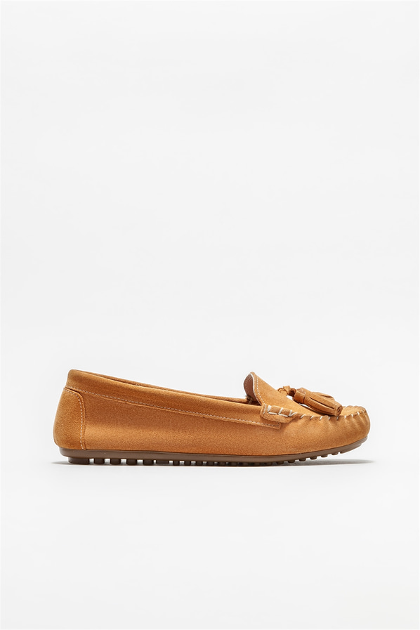 Naturel deri kadın günlük ayakkabı, günlük kullanım için - Elle Shoes