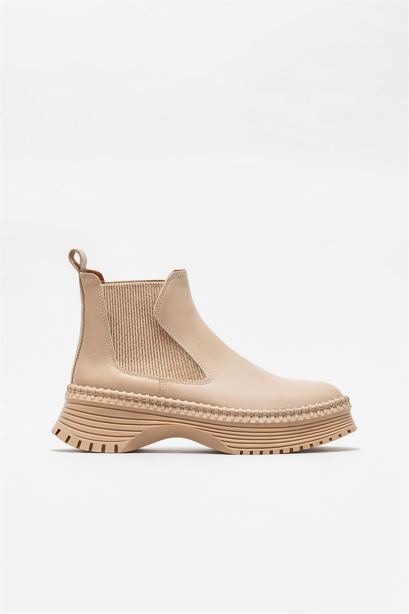Naturel deri kadın bot, günlük kullanım için - Elle Shoes