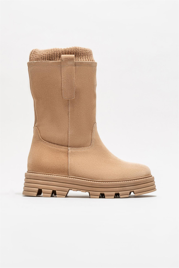 Naturel deri kadın bot, günlük kullanım için - Elle Shoes