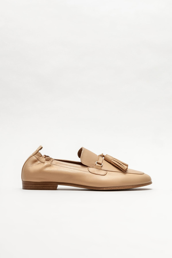 Naturel deri kadın loafer - Elle Shoes