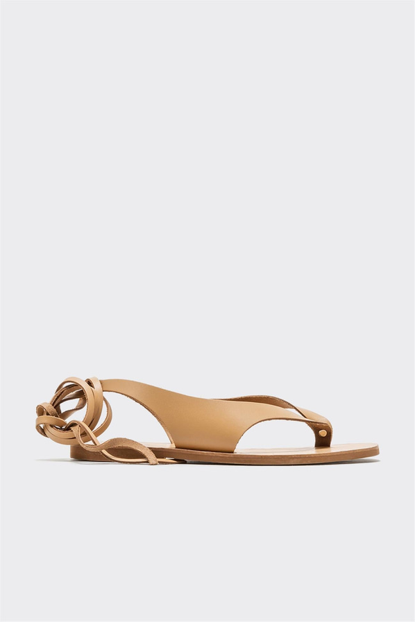 Naturel deri kadın sandalet - Elle Shoes