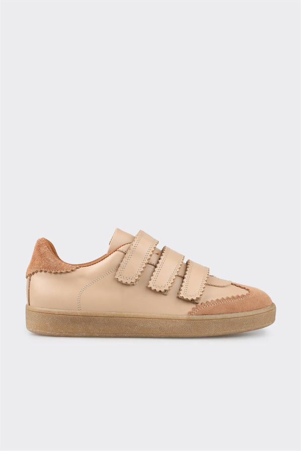 Naturel deri kadın sneaker, rahat kullanım için - Elle Shoes