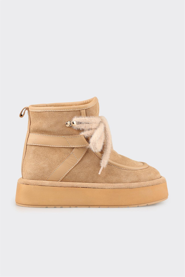 Naturel Deri Kadın Spor Bot