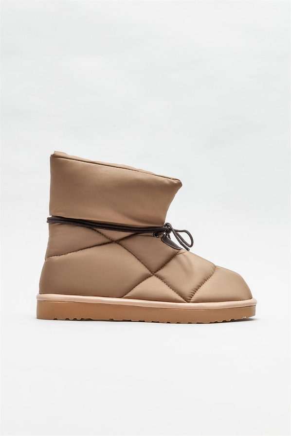 Naturel düz kadın bot - Elle Shoes