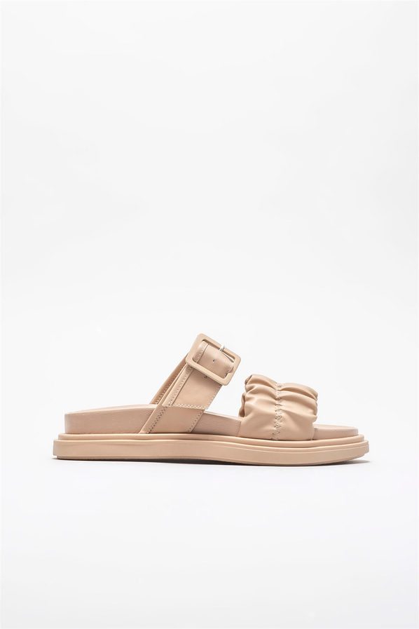 Naturel kadın düz terlik - Elle Shoes