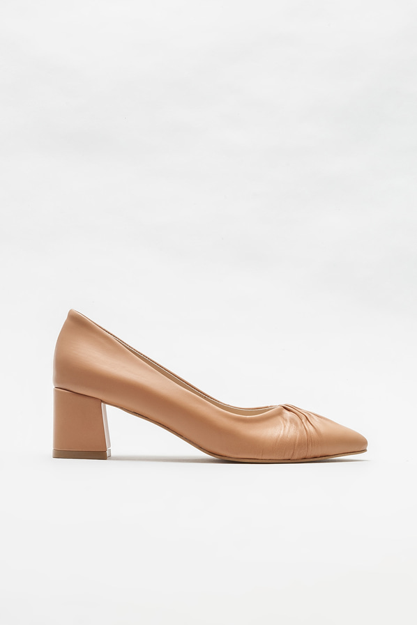 Naturel topuklu kadın ayakkabı - Elle Shoes