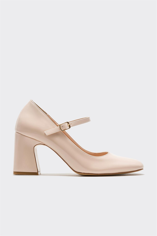 Naturel topuklu kadın ayakkabı - Elle Shoes