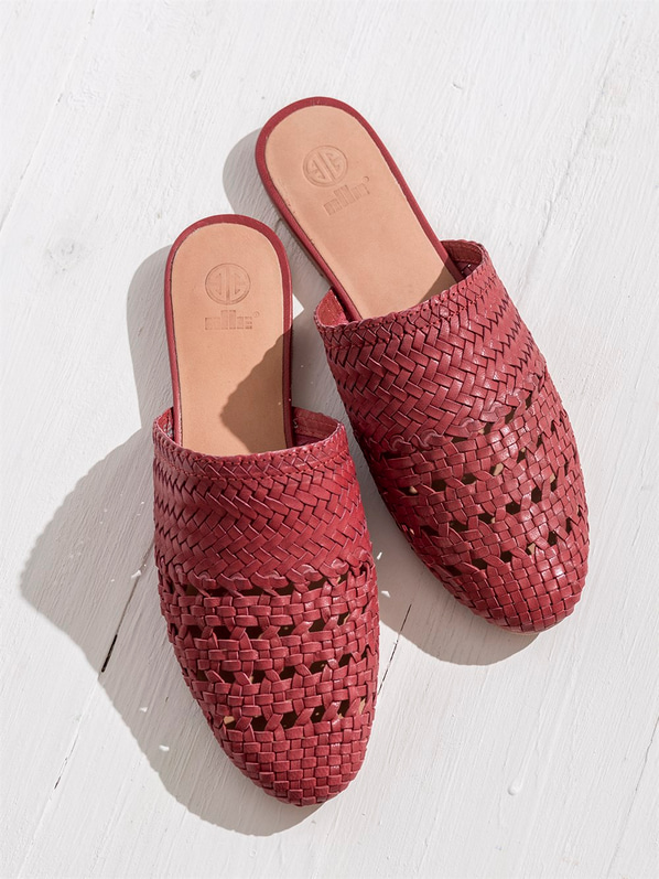 Kırmızı kadın terlik - Elle Shoes