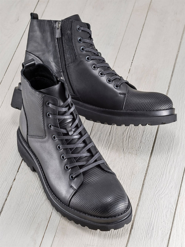 Siyah erkek bot - Elle Shoes