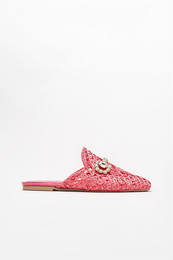 Pembe kadın düz terlik - Elle Shoes