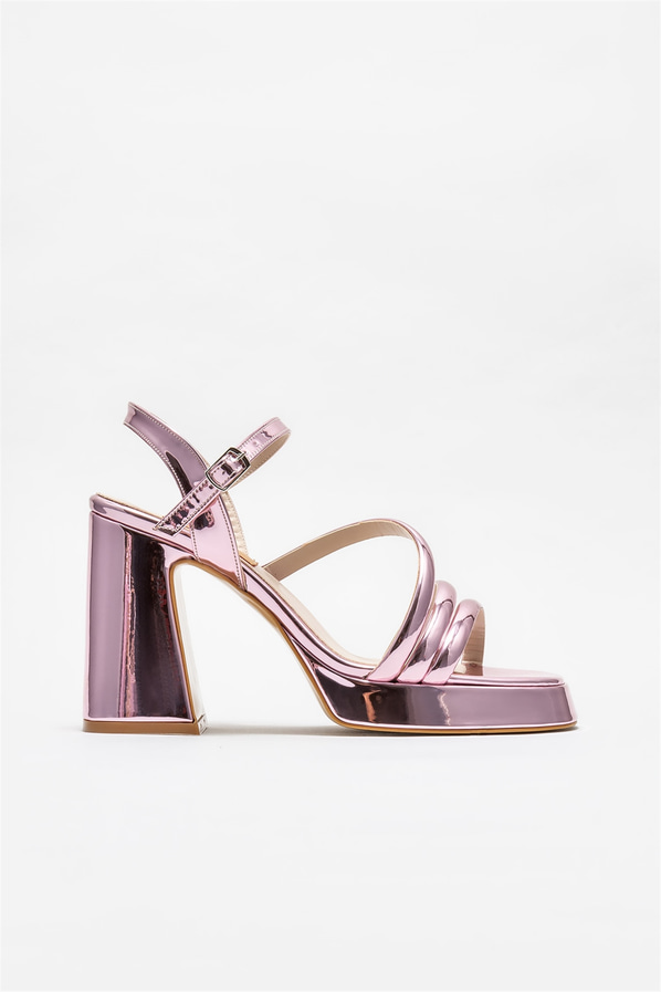Pembe topuklu kadın sandalet - Elle Shoes