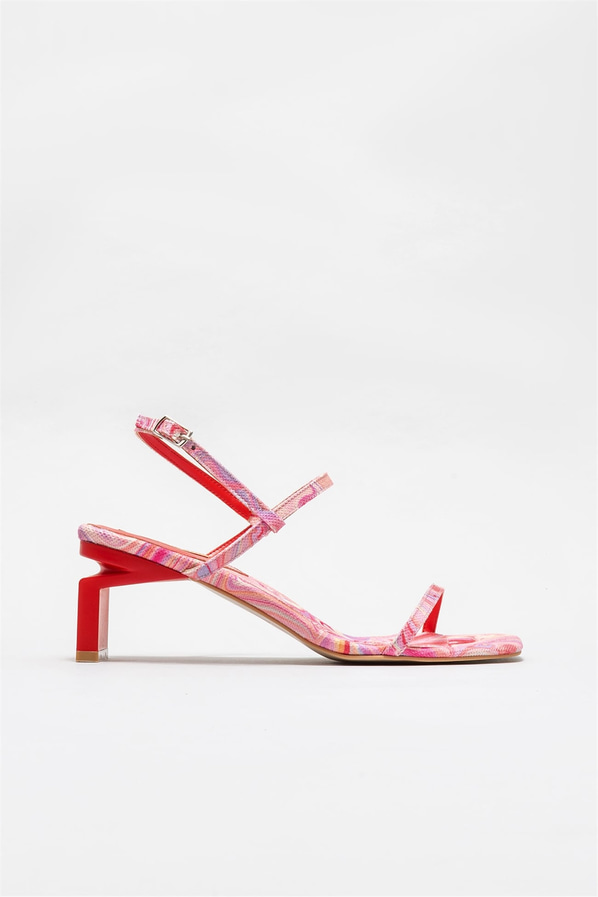 Pembe topuklu kadın sandalet - Elle Shoes