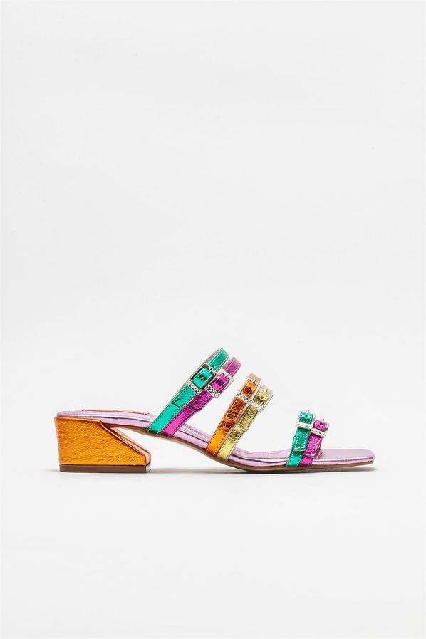 Pembe topuklu kadın terlik - Elle Shoes