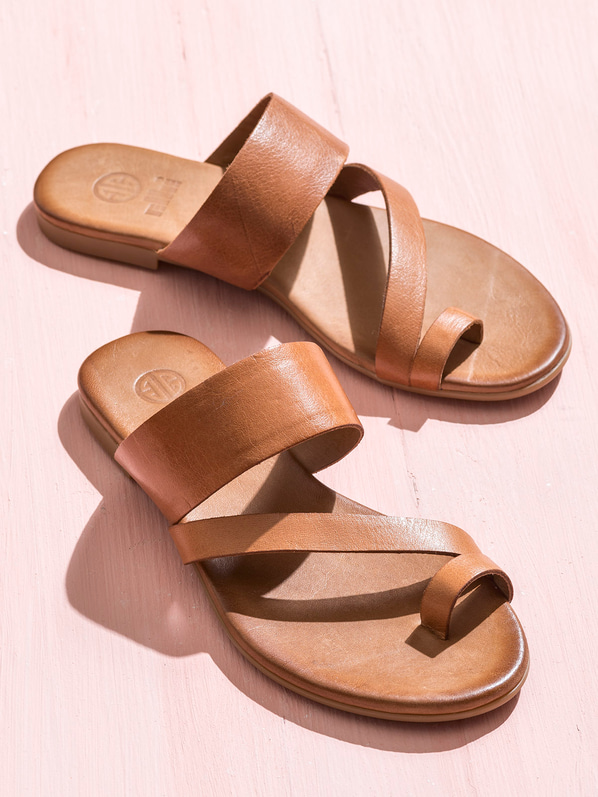 Taba deri kadın terlik - Elle Shoes