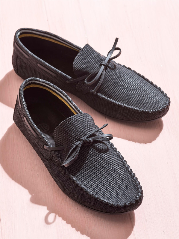 Siyah deri erkek loafer - Elle Shoes