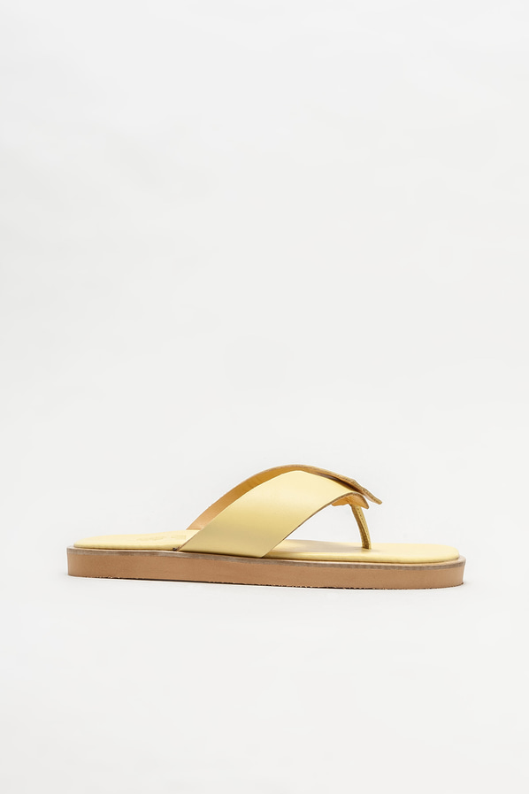 Sarı deri kadın terlik - Elle Shoes