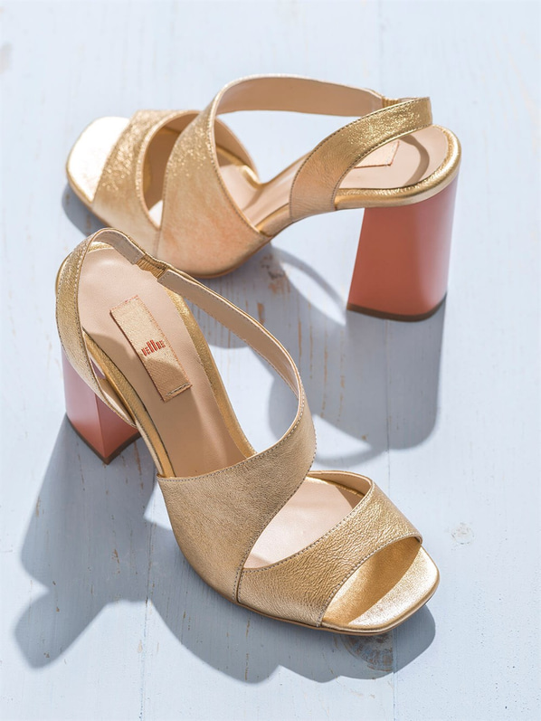 Altın kadın ayakkabı - Elle Shoes