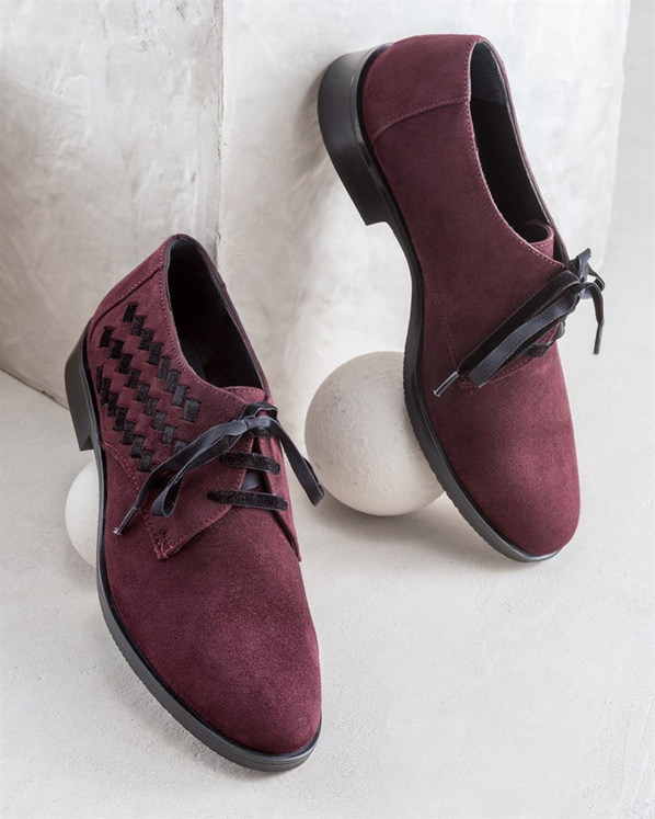 Bordo siyah kadın ayakkabı - Elle Shoes