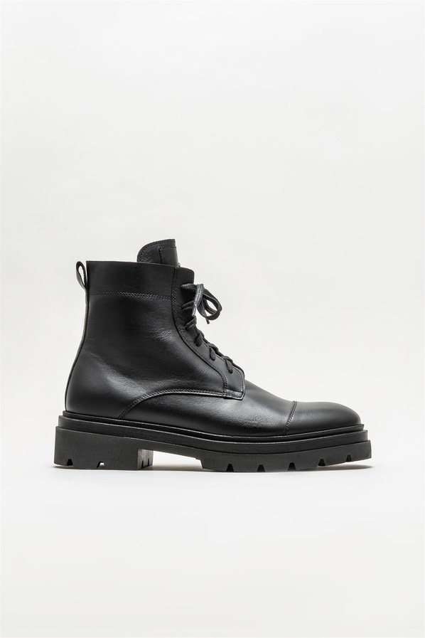 Siyah deri erkek günlük bot, rahat kullanım için - Elle Shoes