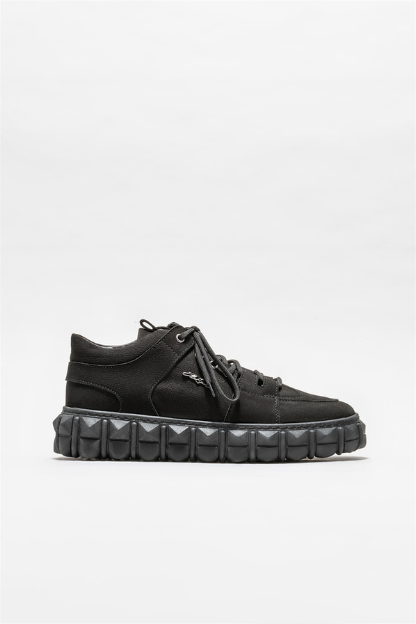 Siyah deri erkek günlük bot, günlük kullanım için - Elle Shoes