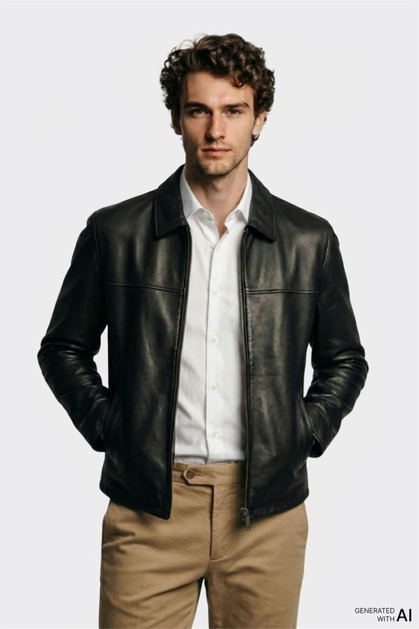 Siyah Deri Erkek Ceket