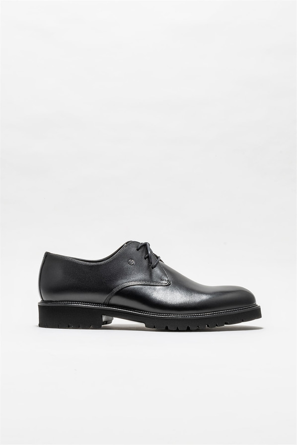 Siyah deri erkek günlük ayakkabı, günlük kullanım için - Elle Shoes