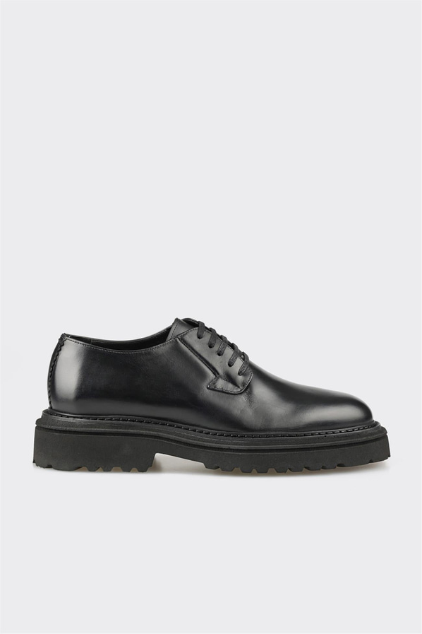 Siyah deri erkek günlük ayakkabı, günlük kullanım için - Elle Shoes
